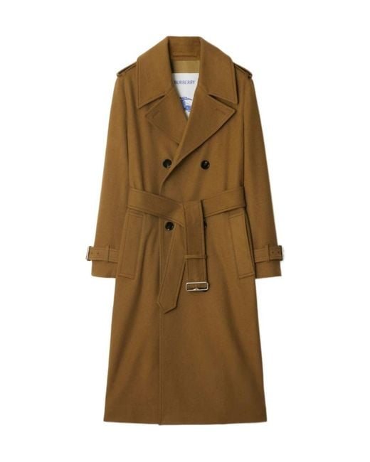 Burberry Natural Belted Cashmere Trench Coat