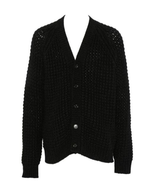 Roberto Collina Black Long-Sleeve Single-Breasted Cardigan for men