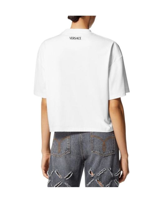 Versace White Medusa-Print Cotton T-Shirt