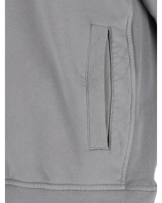 Stone Island Gray Brushed Fleece Regular-Fit Hoodie for men