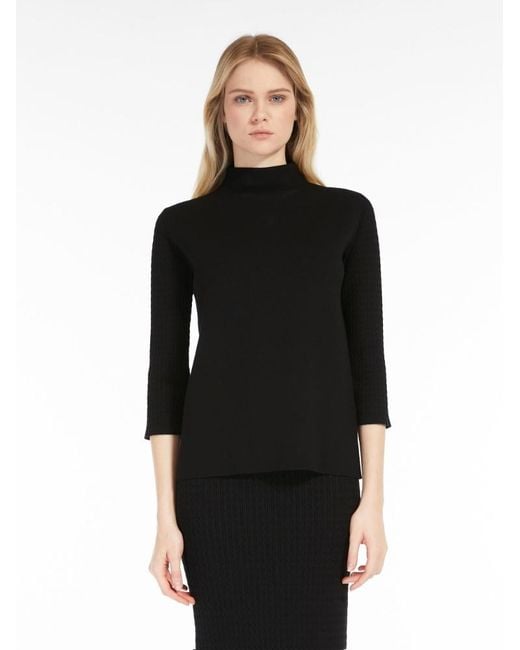 Max Mara Black Twisted Knitted Sweater