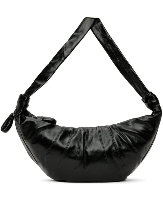 Lemaire Black Large Croissant Leather Bag