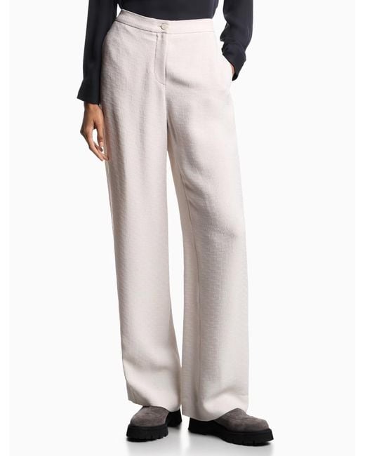 Emporio Armani White Straight Leg Trousers