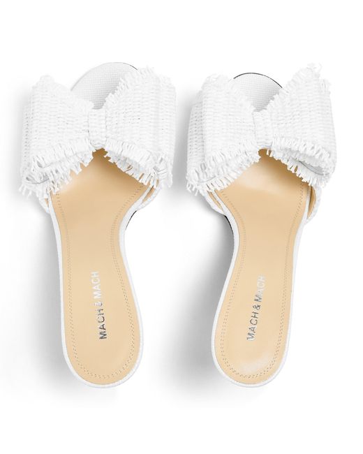Mach & Mach White Solid Heeled Mules
