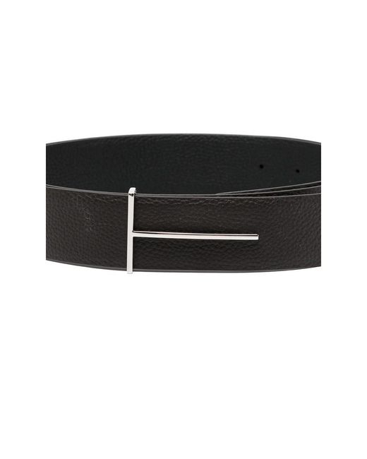 Tom Ford Black T Belt for men