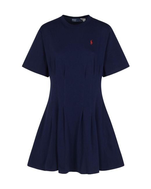 Polo Ralph Lauren Blue Shaped Jersey T-Shirt Dress