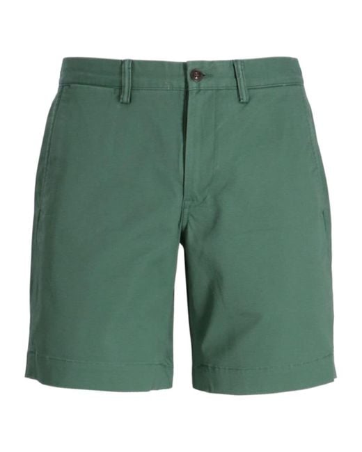 Polo Ralph Lauren Green Cotton Blend Straight Fit Chino Short for men