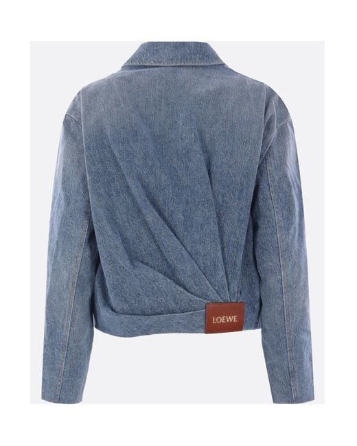 Loewe Blue Draped Zipped Denim Jacket