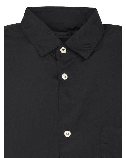 Comme des Garçons Black Collared Short-Sleeved Shirt for men