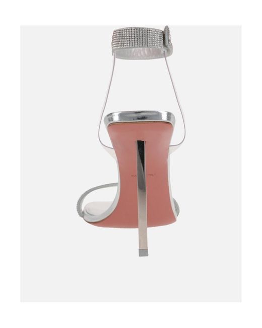 AMINA MUADDI White Square-Headed High-Heeled Sandals