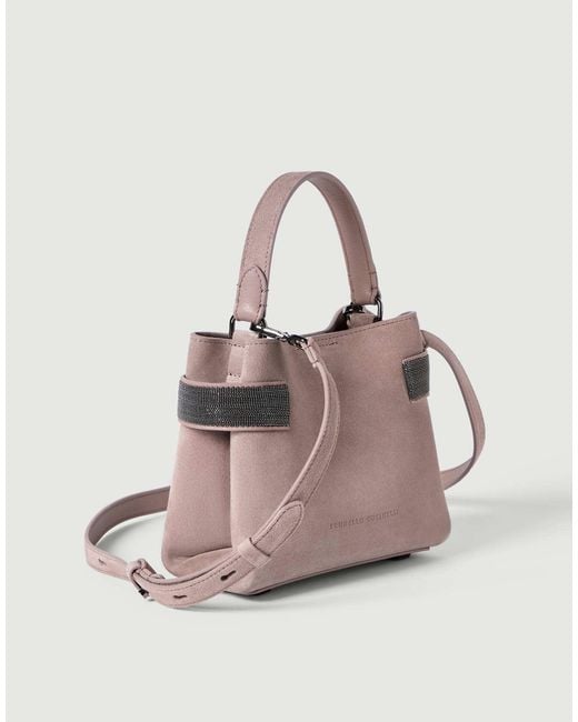 Brunello Cucinelli Pink Essence Small Top-Handle Bag