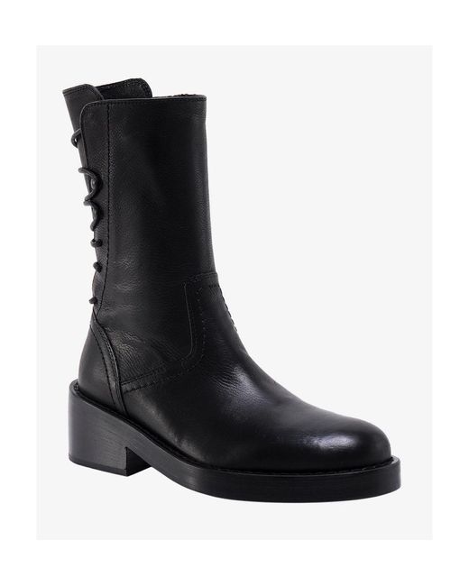 Ann Demeulemeester Black Back Lace-Up Ankle Boots