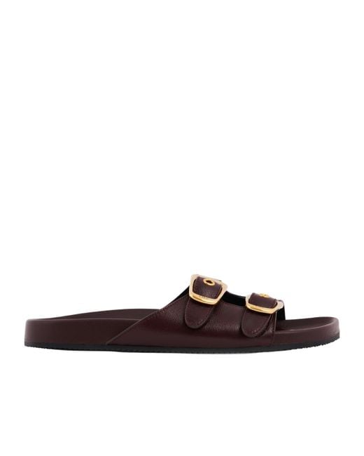 Chloé Brown Chloé Polly Slip-On Sandals
