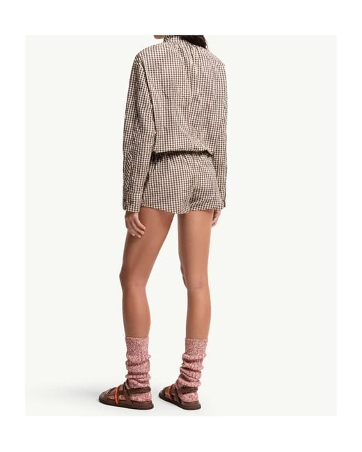 Moncler Multicolor Vichy Romper With Bow