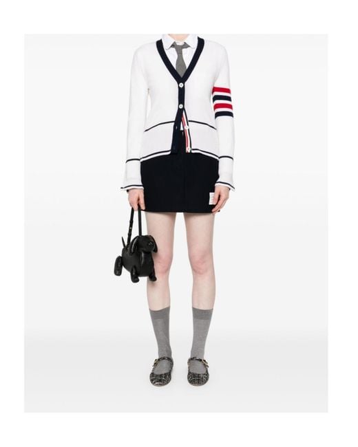 Thom Browne Black Contrast Waistband Mini Skirt