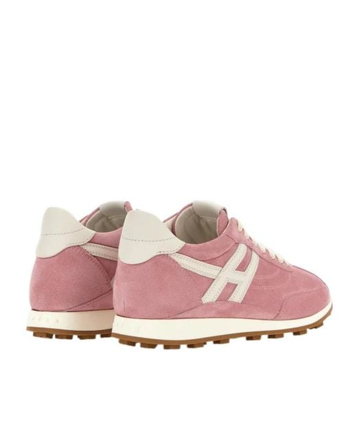 Hogan Pink H699 Lace-Up Fastening Sneakers