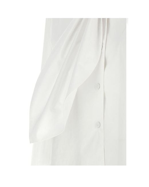 Alberta Ferretti White Lavallière Collar Shirt