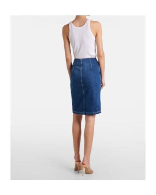 Nensi Dojaka Blue Denim Midi Skirt