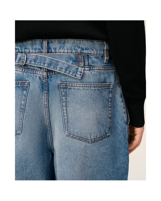 AMI Blue Wide Leg Jeans for men