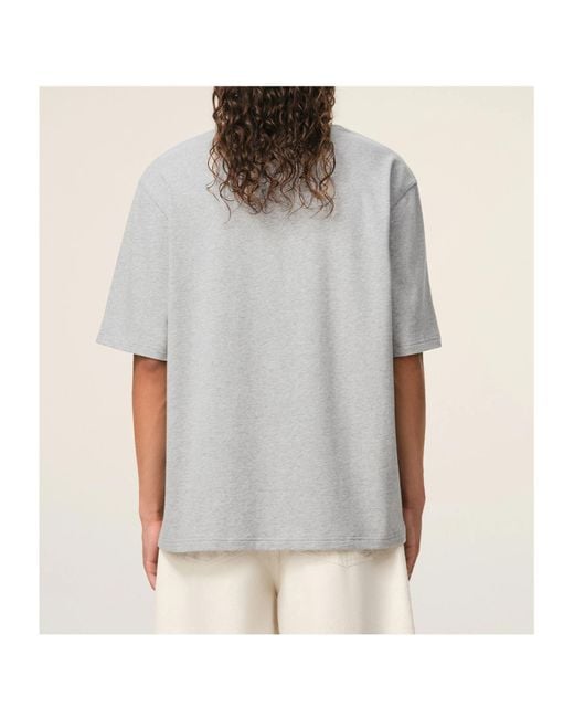 AMI Gray Ami De Coeur Short-Sleeved Crewneck T-Shirt for men