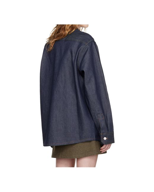 A.P.C. Blue Long-Sleeved Collared Denim Shirt for men