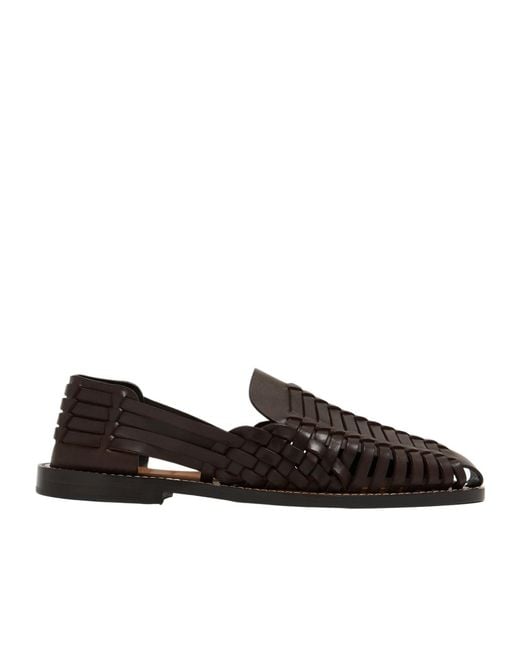 Brunello Cucinelli Brown Woven Loafer Shoes for men