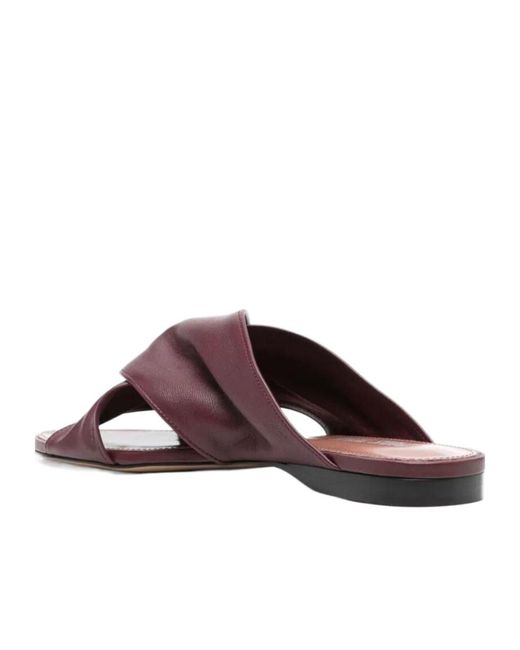 Paris Texas Brown Leather Slides