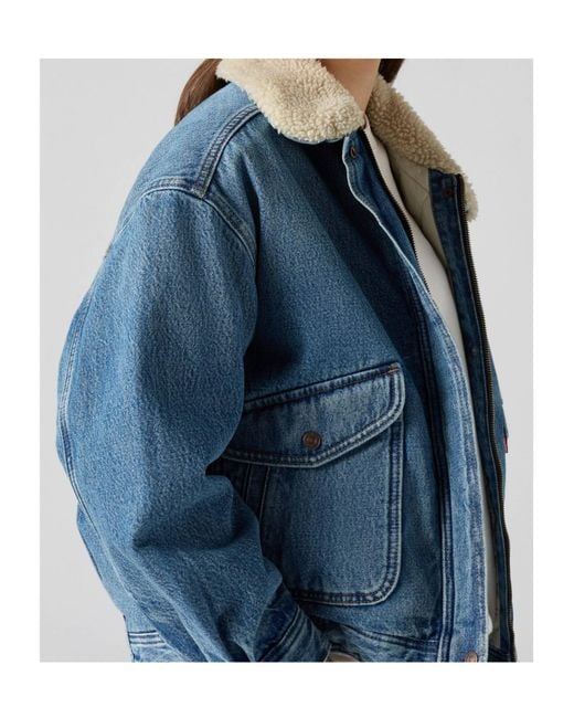 Levi's Blue Sherpa Bomber Jacket