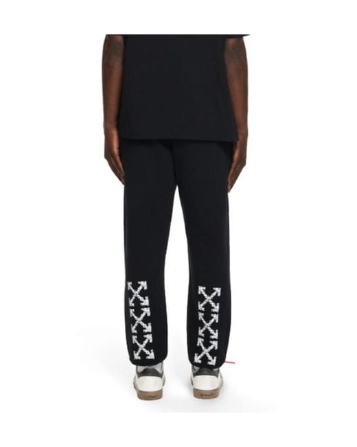 Off-White c/o Virgil Abloh Blue Heraldic Arrow Cuffed Track Pants for men