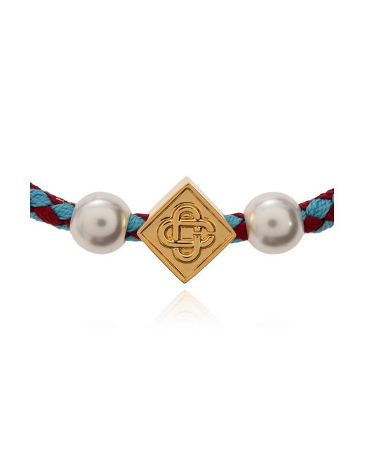 Casablanca Blue Logo Bracelet for men