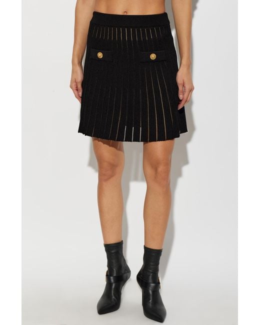 Balmain Black Pocket Skirt