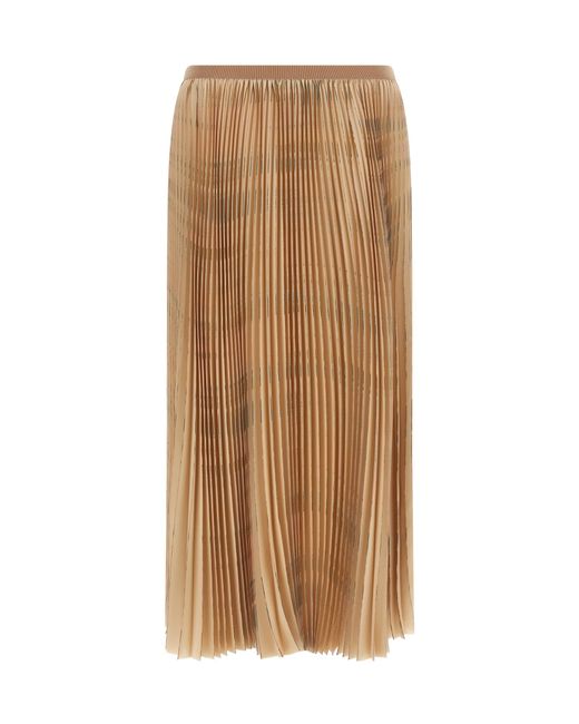 Fabiana Filippi Brown Pleated Midi Skirt