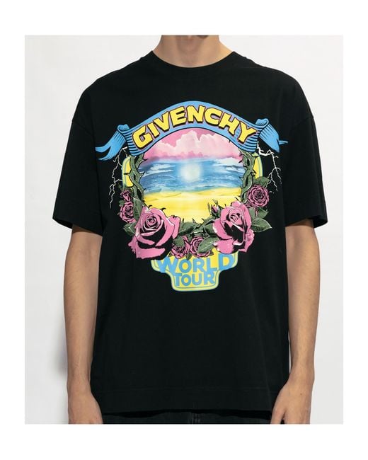 Givenchy Black Logo Printed Crewneck T-Shirt for men