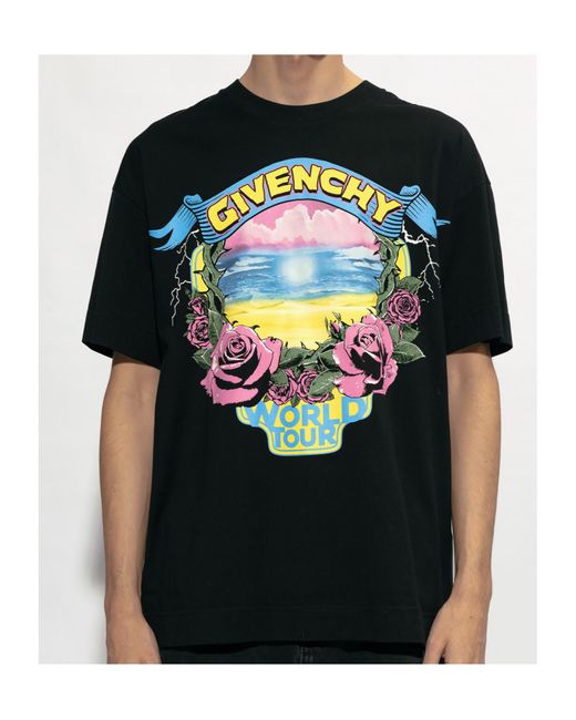 Givenchy Black Logo Printed Crewneck T-Shirt for men