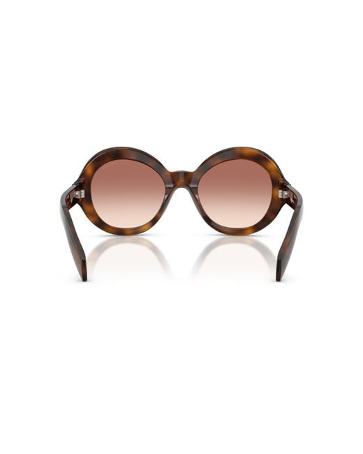 Prada Brown Eyewear Oversized Round Frame Sunglasses