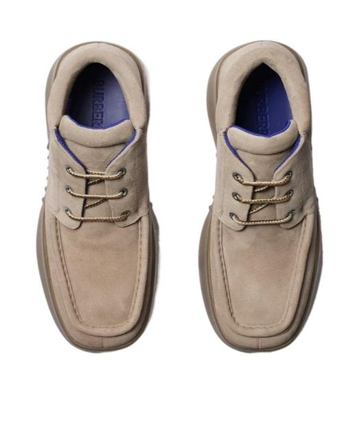 Burberry Gray Ekd Embossed Lace-Up Ankle Boots for men
