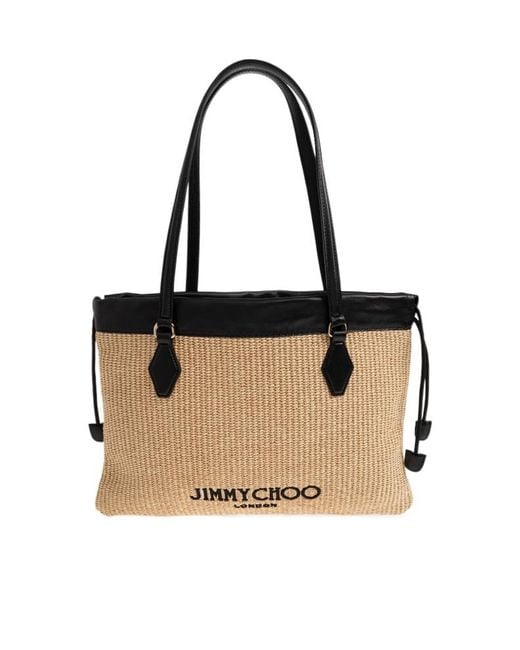 Jimmy Choo Natural Drawstring Tote Bag