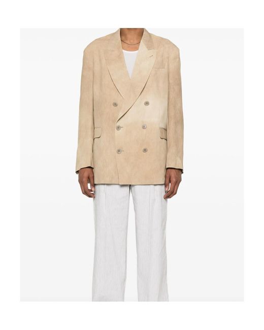 Emporio Armani Natural Ribbed Blazer for men