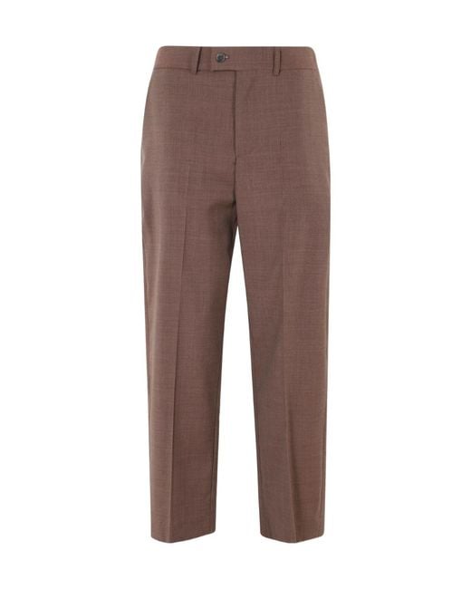 Erika Cavallini Semi Couture Brown Pleated Casual Trousers