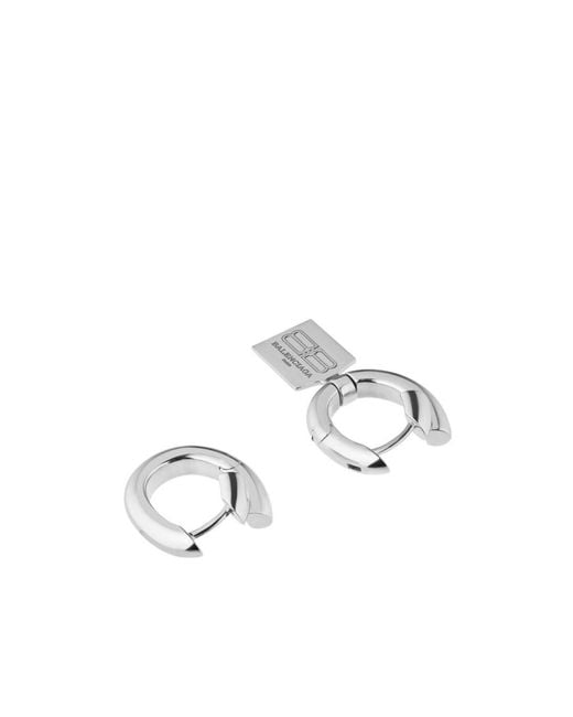 Balenciaga White Asymmetrical Shape Earrings