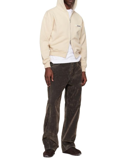 Jacquemus Natural The Gros Grain Zipped Hoodie for men