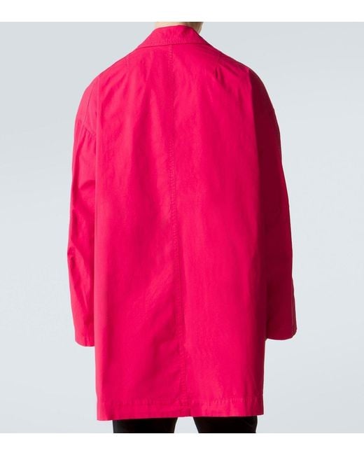 Dries Van Noten Pink Robin Cotton Coat for men