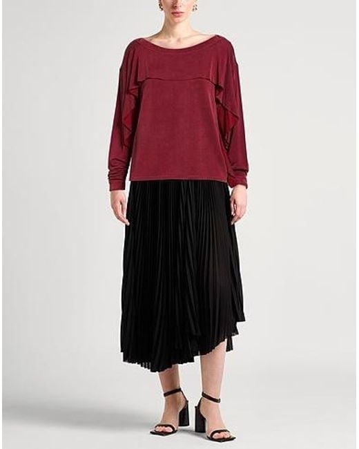 DIESEL Red Solid-Color Long-Sleeved T-Shirt