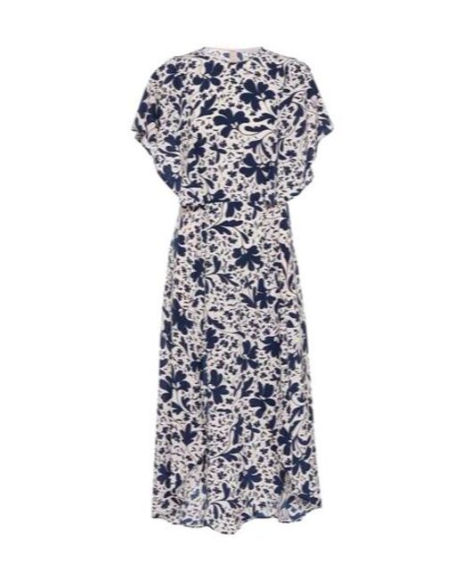 Stella McCartney Blue Floral Silk Midi Dress