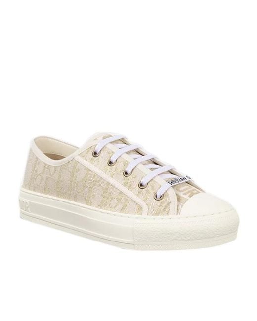 Dior White Christian Walk'N' Lace-Up Sneakers