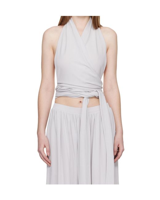 AYA MUSE Gray Aelir V-Neck Top