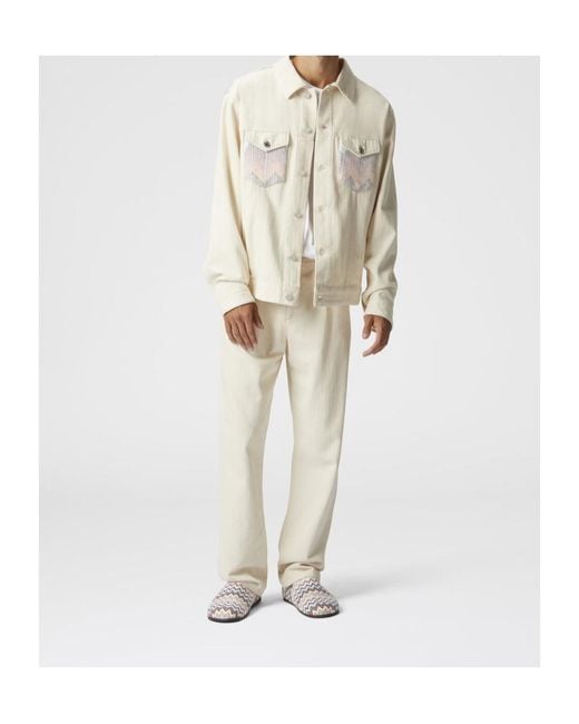 Missoni White Cotton Trousers for men