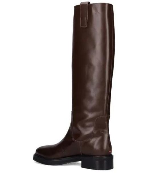 Aeyde Brown Side Pull Ring High Boots