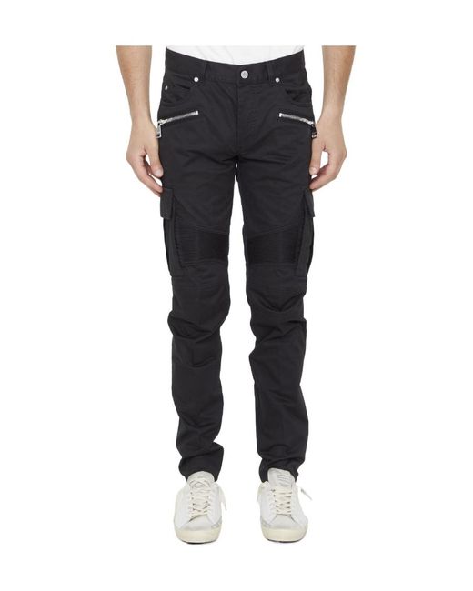 Balmain Black Tapered Cargo Trousers for men