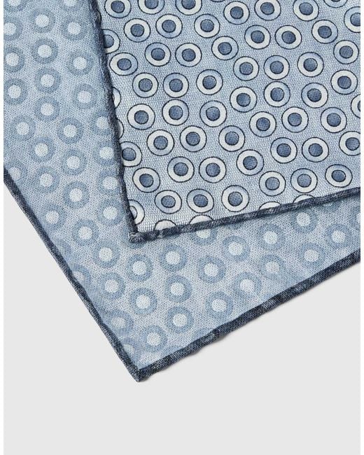 Brunello Cucinelli Blue Polka Dot Pocket Square for men